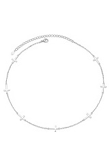nice choker tiny cross pendant silver baby necklace